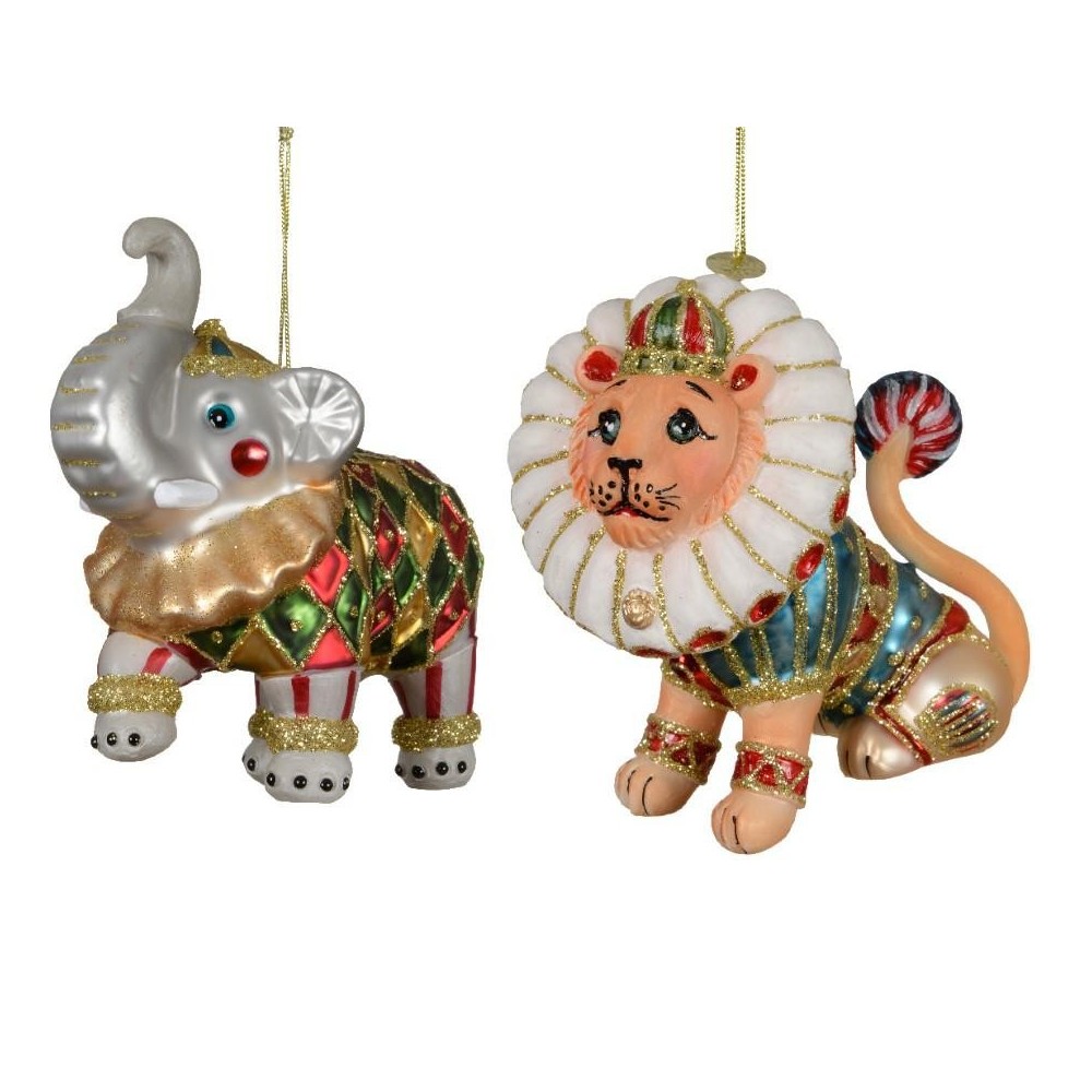 ANIMALI CIRCO VETRO H.10.9 3 ASSORTITI